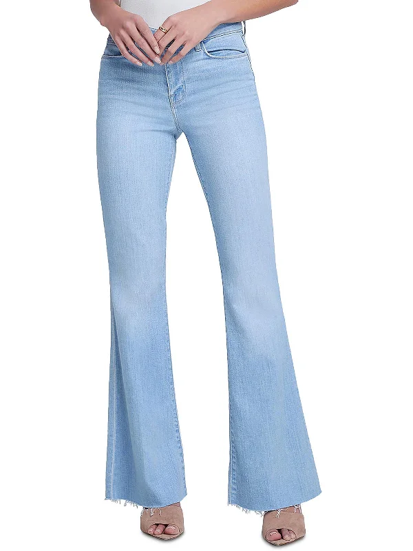 Weekend Bargains to Love Sera Womens Frayed Hem Denim Flared Jeans