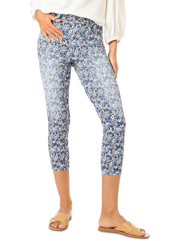 Discount Deals Womens Floral Denim Capri Pants
