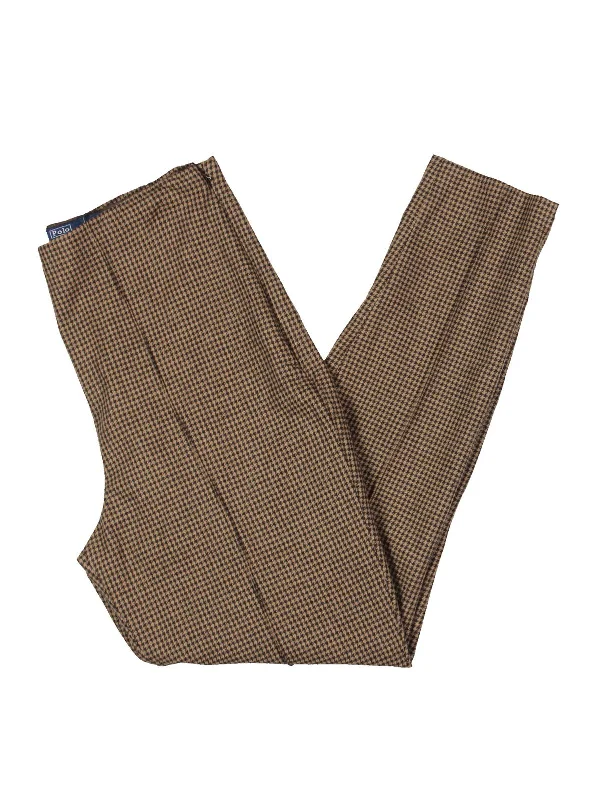 Deal of the Day Womens High Rise Houndstooth Cropped Pants