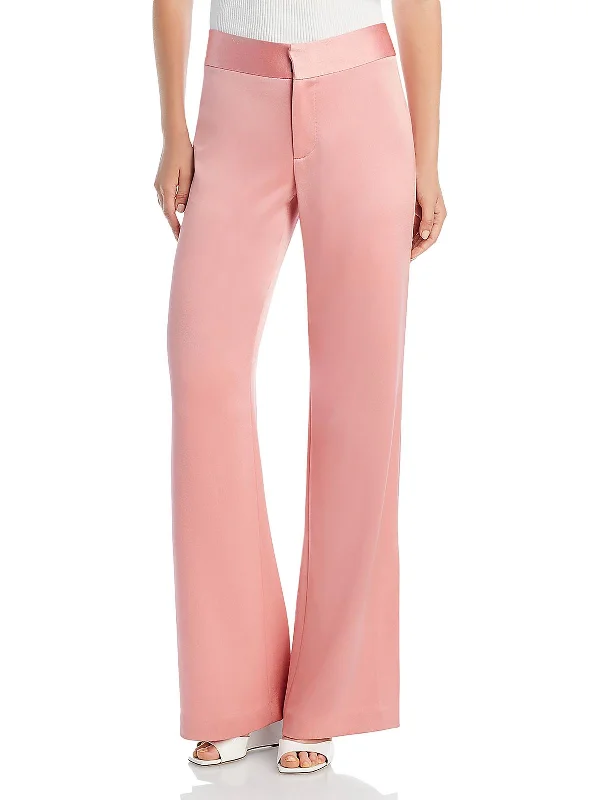 Great Deals Womens Satin Solid Dress Pants