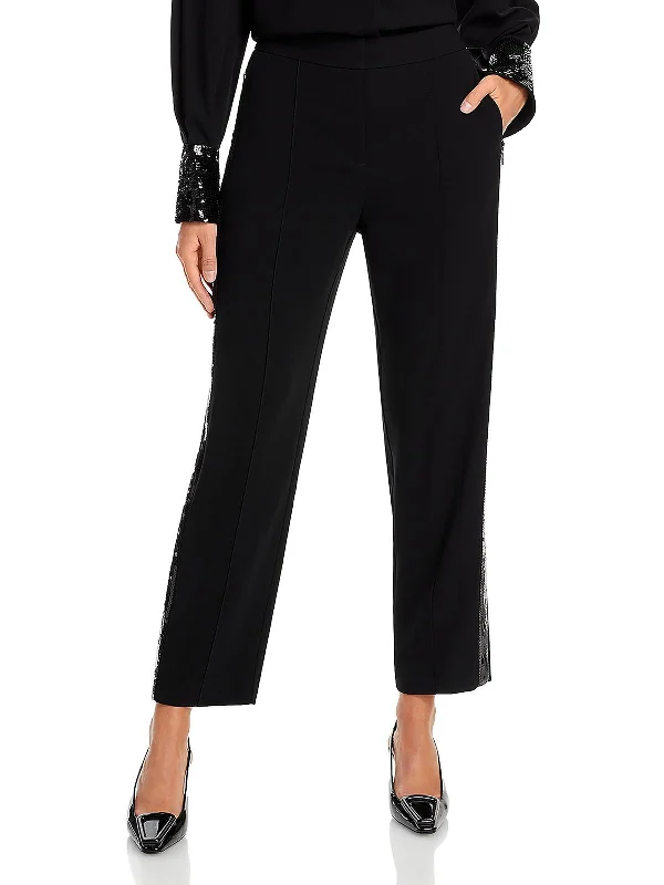 Buy Now Bonnie Womens Sequin Pintuck Straight Leg Pants