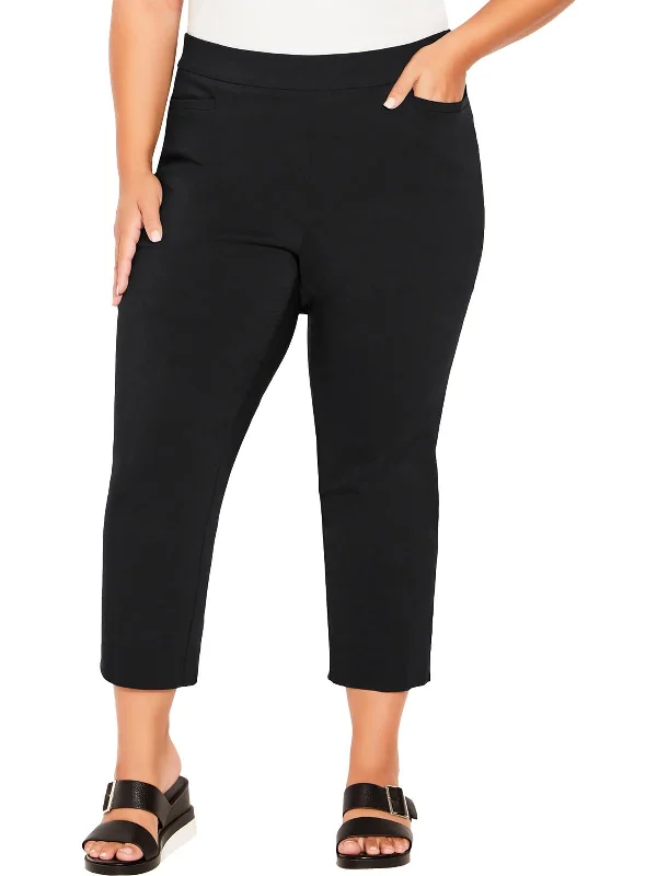 Lowest Prices Plus Womens Mid-Rise Straight Leg Cropped Pants