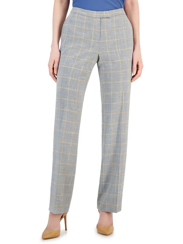 Super Savings Womens Straight Leg Mid-Rise Dress Pants