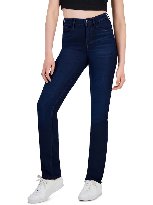 Closeout 1981 Womens High-Rise Dark Wash Straight Leg Jeans