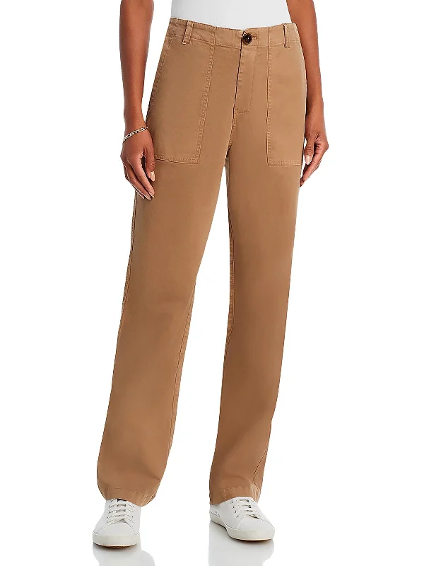 Big Deal Womens Coated Cotton Straight Leg Pants