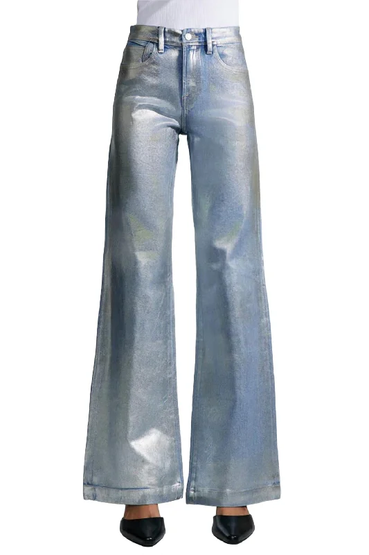 Great Deals Luciana Premier High Rise Wide Flare Jean In Medium Wash