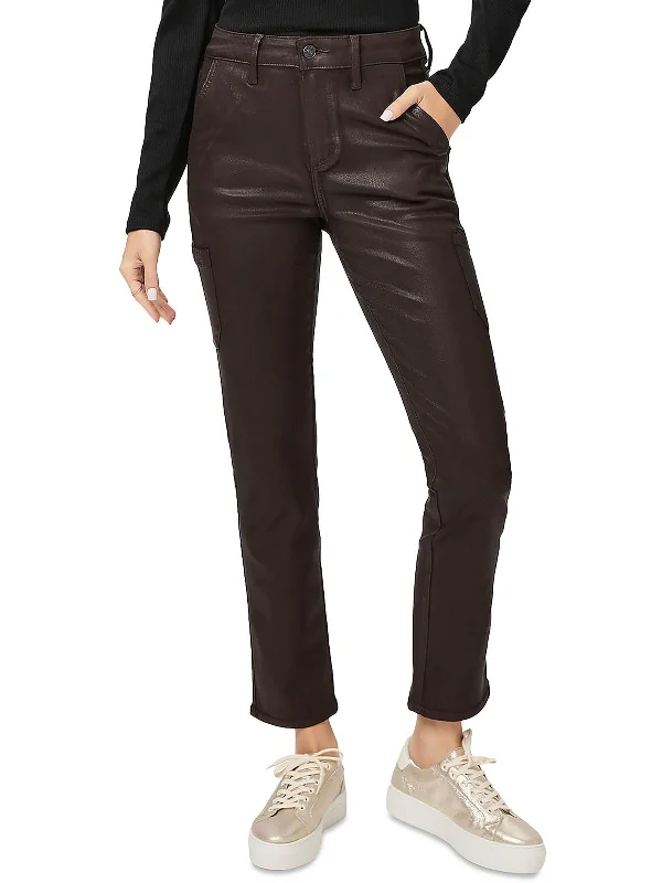 Lowest Rates Jolie Womens Coated Cargo Ankle Pants