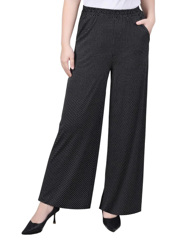 Lowest Price Petites Womens Woven Polyester Wide Leg Pants