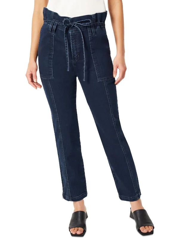 Bargain Bin Womens High Rise Belted Straight Leg Pants