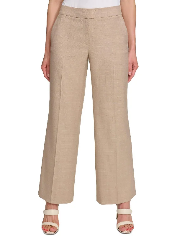 Today’s Special Womens High Waist Window Pane Wide Leg Pants