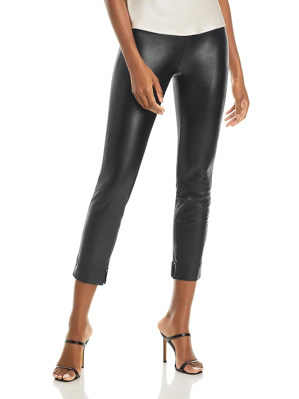 Act Now Katherine Womens Faux Leather Toothpick Skinny Pants