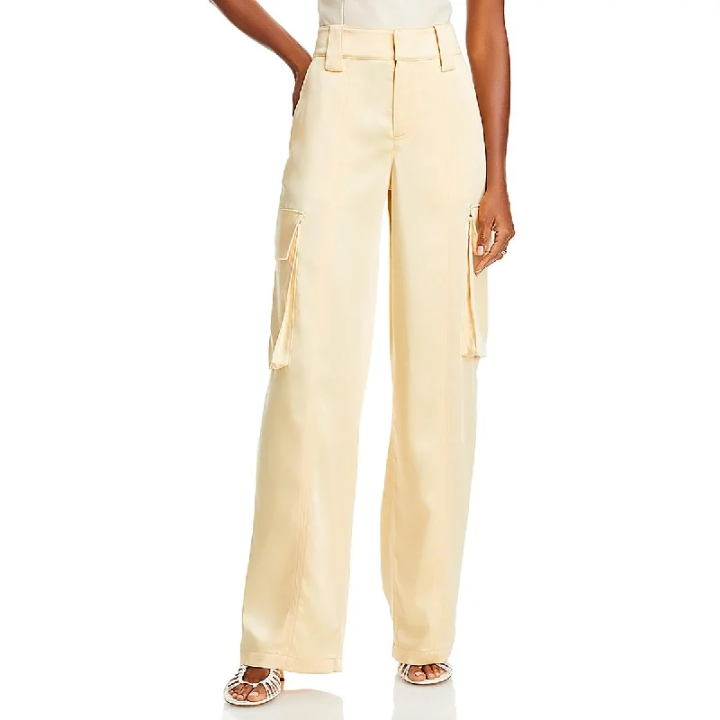 New Markdowns Womens High Rise Cuffed Legs Wide Leg Pants