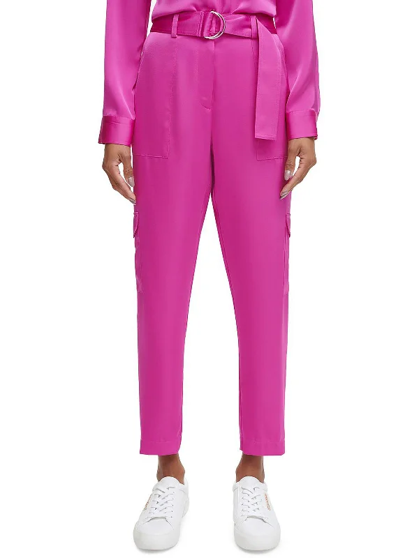 Extra Savings Womens Belted High Rise Cargo Pants