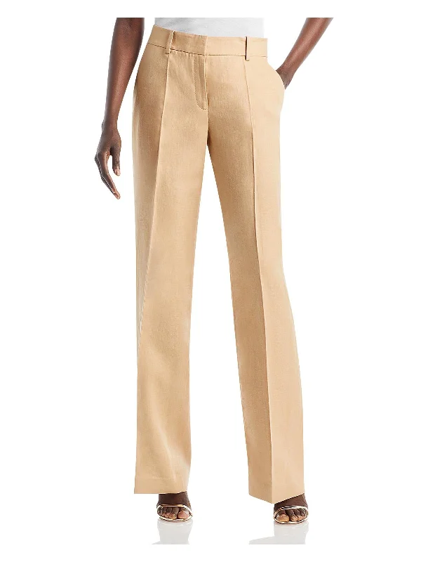 Weekend Deals to Make You Smile Womens High Rise Pleated Wide Leg Pants