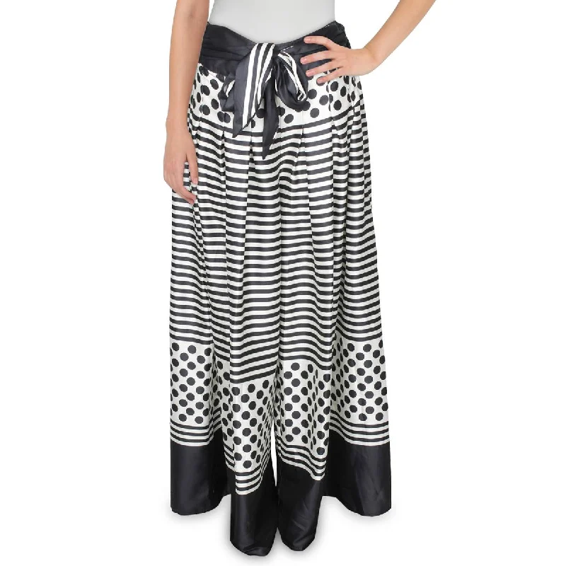 Weekend Discounts to Relish Womens Striped Tie Belt Wide Leg Pants