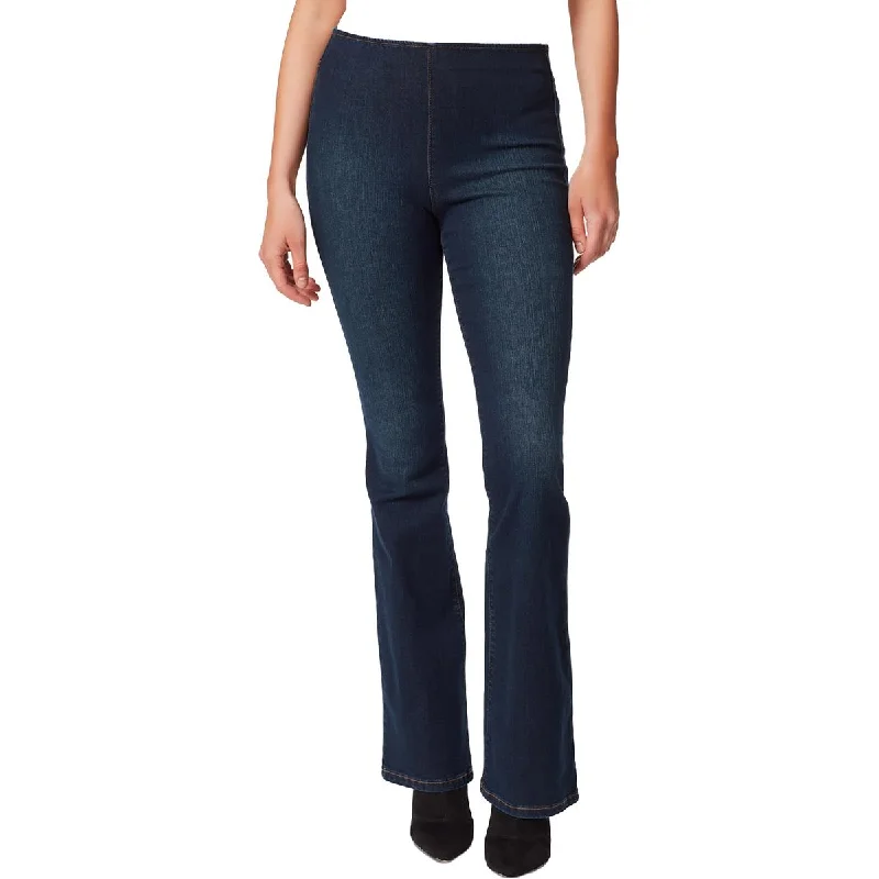 Blowout Sale Womens Denim Pull On Flare Jeans