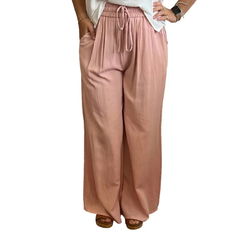 Your Weekend, Your Savings Lightweight Wide Leg Pants In Light Pink