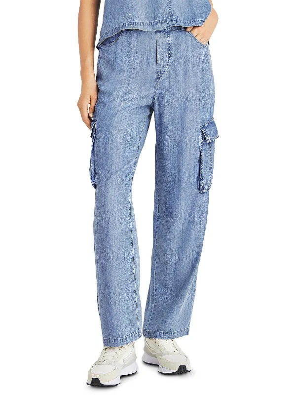 Markdowns Womens Lightweight Chambray Cargo Pants