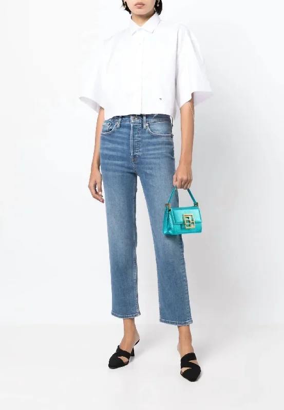 Weekend Savings Spree Weekend Savings Spree 70S Stove Pipe Straight Jeans In Faded Blue