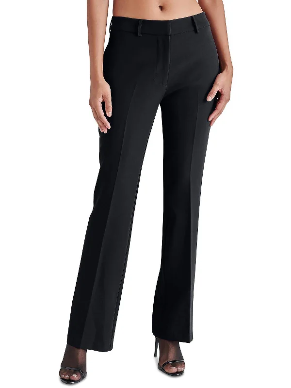 Mega Sale Womens Crepe Mid Rise Straight Leg Pants