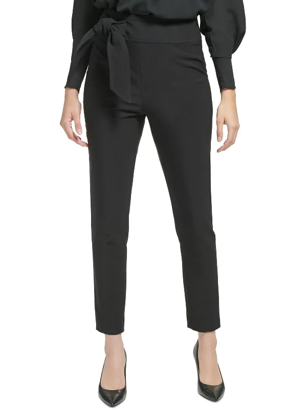 Buy Now Womens Tie Waist Stretch Ankle Pants