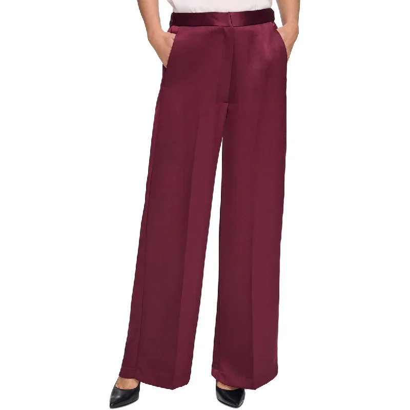 Markdown Madness Womens Wide Leg Satin Wide Leg Pants