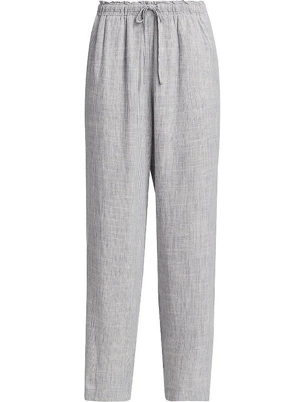 Steal Deal Cheyenne Womens Linen Blend Micro-striped Wide Leg Pants