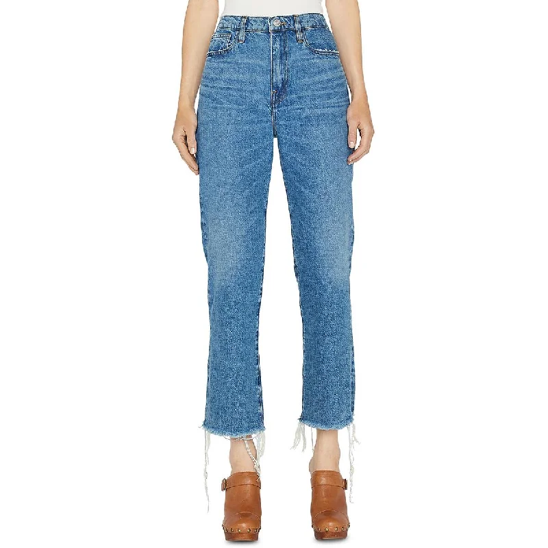 Weekend Discounts to Snag Womens Wide Leg Frayed Bottom Cropped Jeans
