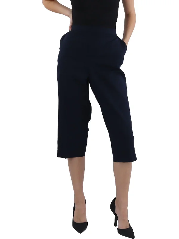 Extra Discount Womens Twill Flat Front Capri Pants