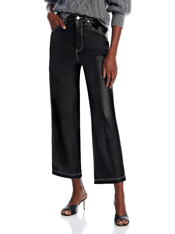Weekend Discounts to Grab Baxter Womens Faux Leather Cropped Straight Leg Pants