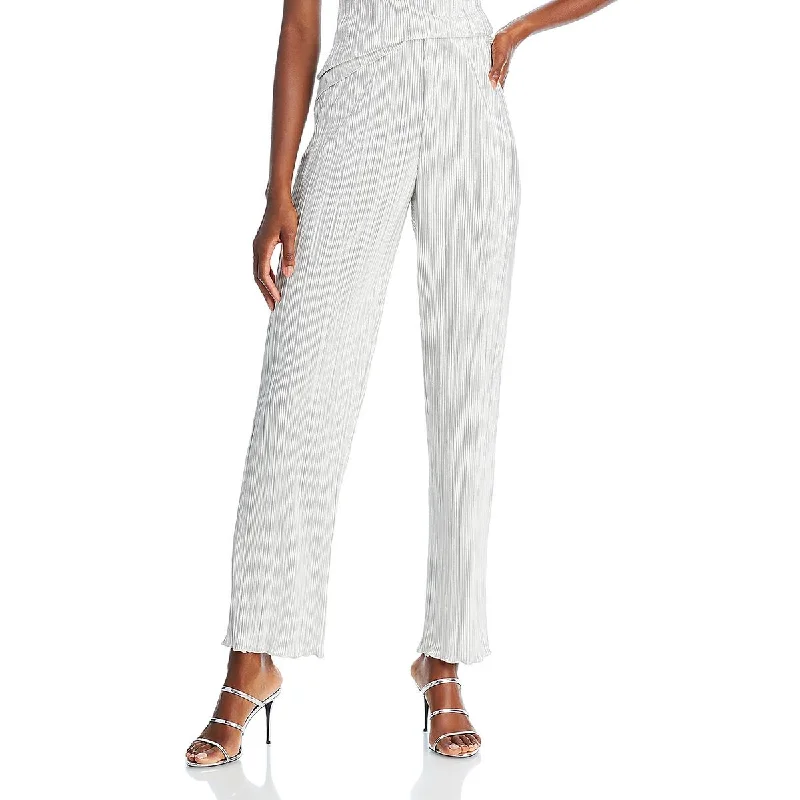 Take Advantage Rowan Womens Metallic High Rise Wide Leg Pants
