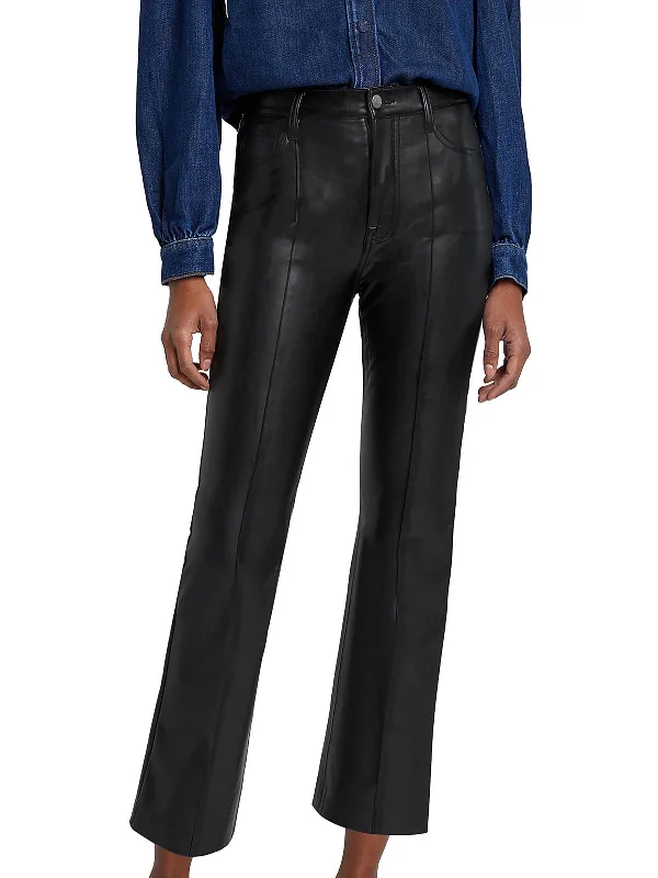 Unmissable Offer Womens Faux Leather High Waist Flared Pants