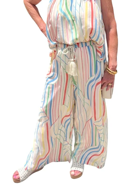 Final Markdown Wide Leg Flowy Pants In Multi Santa Barbara Print