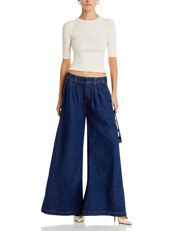 Weekend Specials to Indulge In Womens High Rise Pleated Wide Leg Jeans