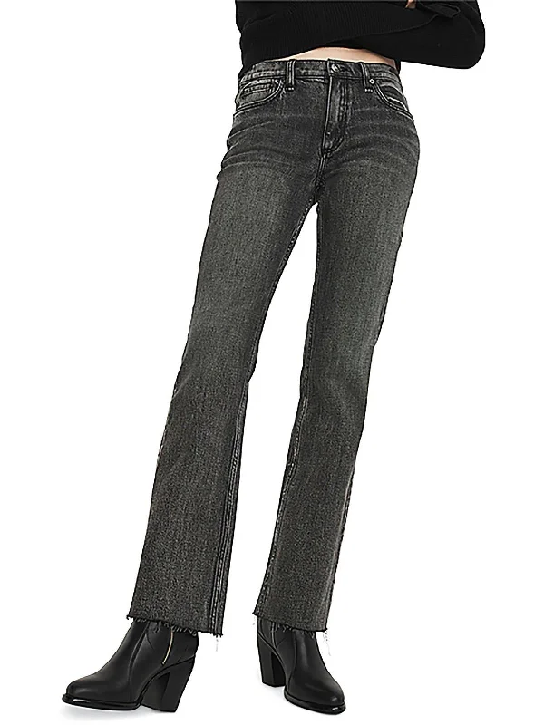 Big Discounts Peyton Womens Mid Rise Raw Hem Bootcut Jeans
