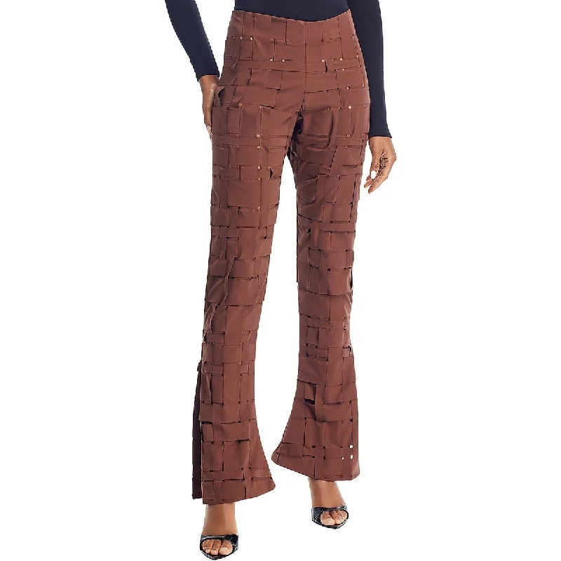 Final Markdown Womens High Rise Split Hem Straight Leg Pants