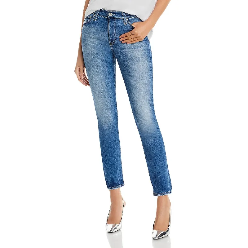 Closeout Sale Womens High Rise Medium Wash Straight Leg Jeans