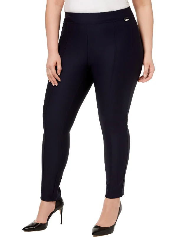 Final Clearance Plus Womens High Rise Logo Skinny Pants