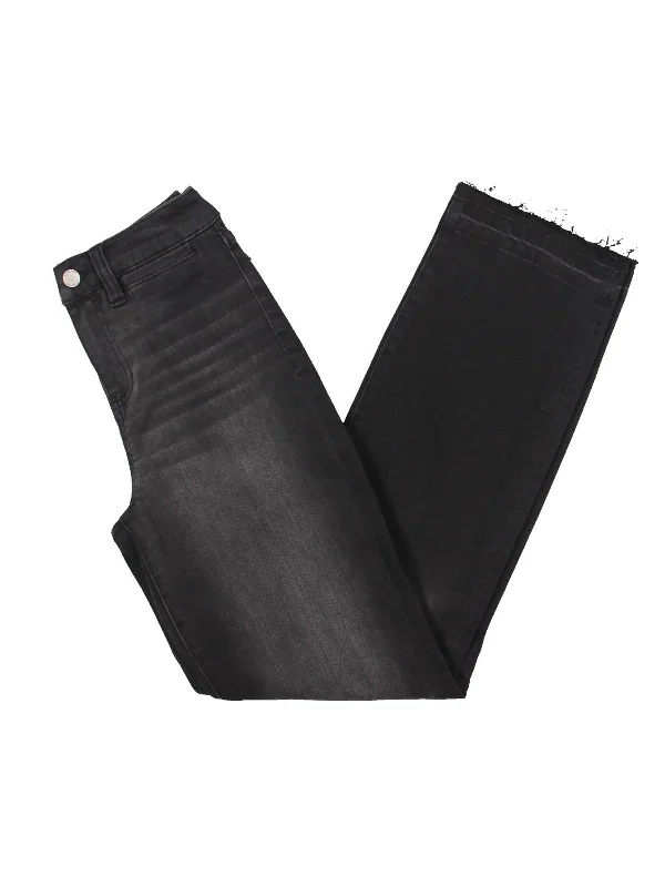 Great Bargain Kennedy Womens Frayed Hem High Rise Straight Leg Jeans