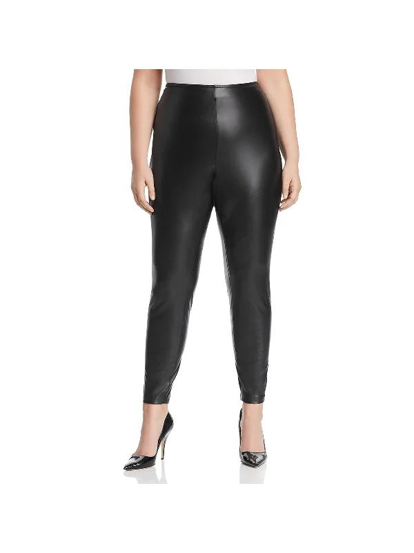 Special Promotion Plus Womens Pleather Pull On Leggings