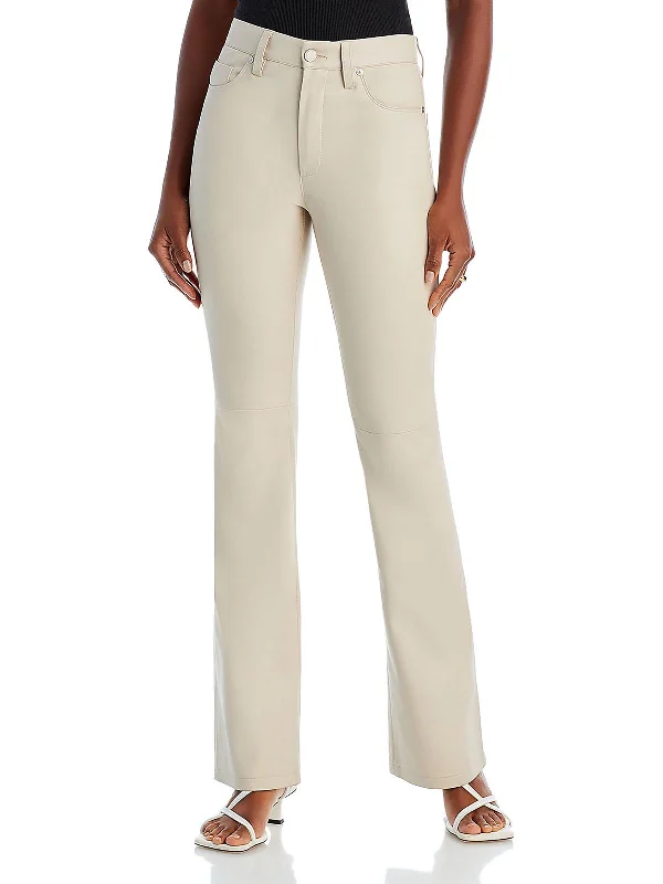 The Best Prices Womens Faux Leather Casual Ankle Pants