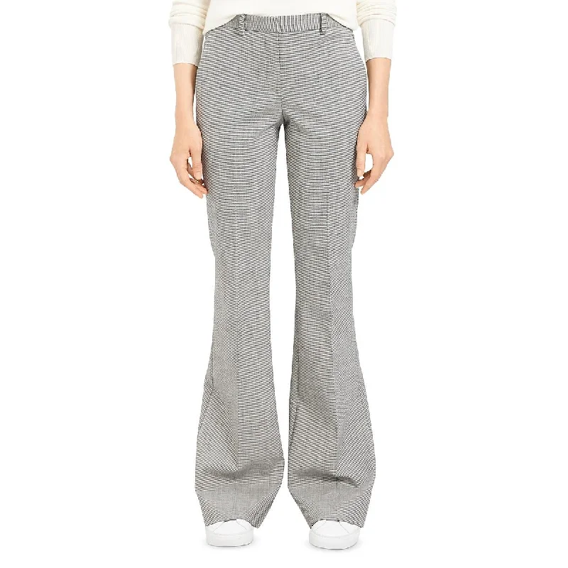 Hurry In Demitria 4 Womens Houndstooth Office Wear Flared Pants