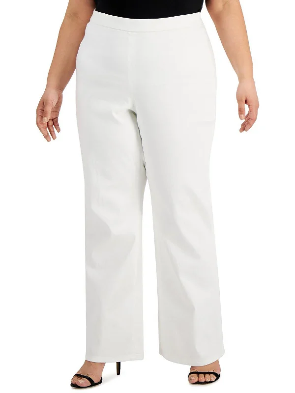 Limited Supply Plus Womens High Rise Knit Wide Leg Pants