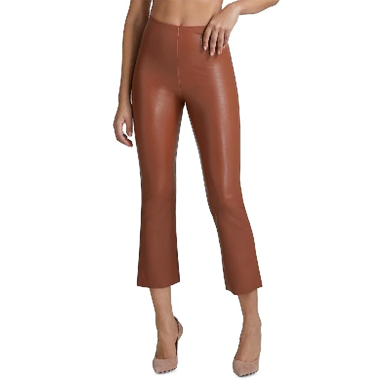 Major Savings Womens Faux Leather Cropped Flared Pants