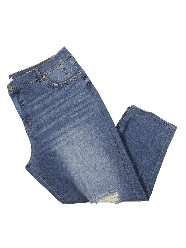 Today Only Plus Mika Bestie Womens Denim Destroyed Boyfriend Jeans