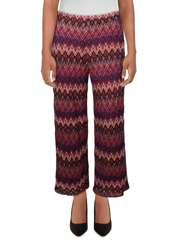 New Deal Womens High Rise Printed Wide Leg Pants