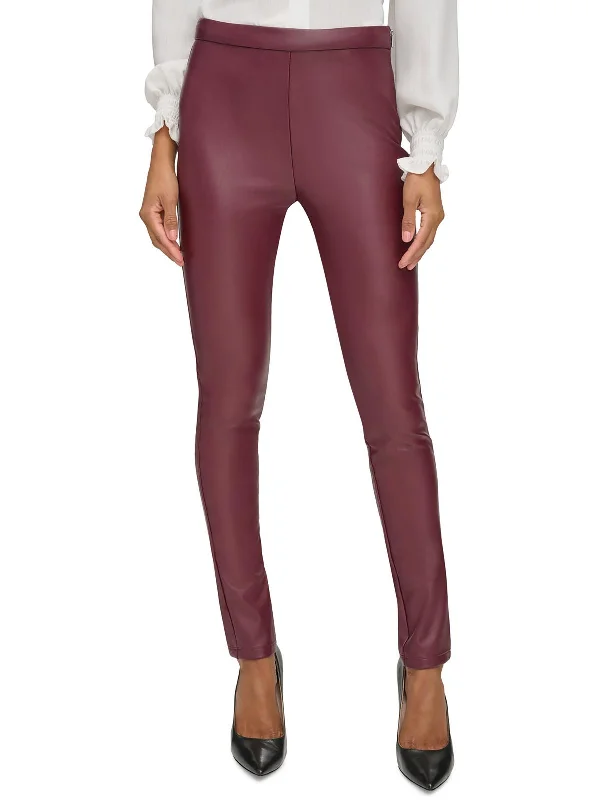 While Supplies Last Womens Faux Leather Studded Leggings