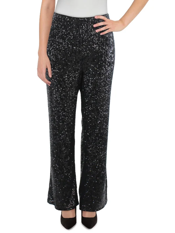 Huge Savings Plus Womens Sequined Mesh Palazzo Pants