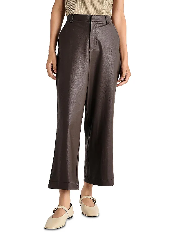 Weekend Discounts to Relish Womens Faux Leather Vegan Ankle Pants