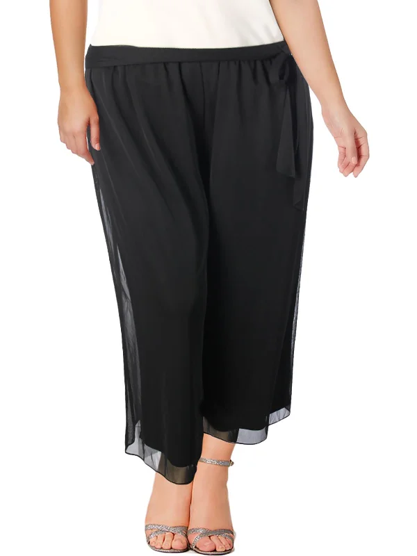 Holiday Sale Plus Womens Tie Belt Palazzo Pants